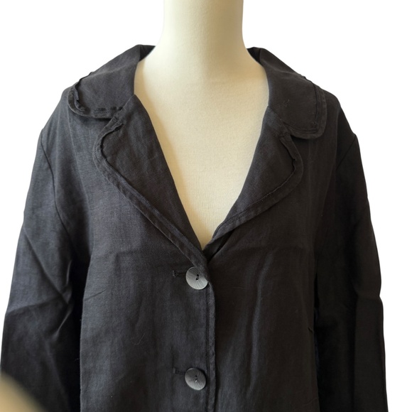 J JILL LINEN BLAZER JACKET TOPPER CAPSULE WARDROBE BREATHABLE NATURAL FIBER LG - Picture 3 of 13